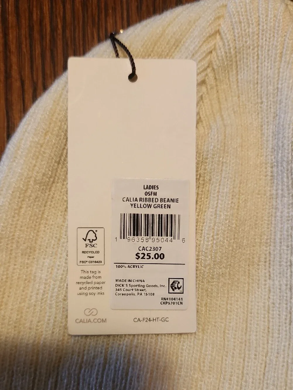 CALLA Cream Knit Fold-Over Beanie Hat